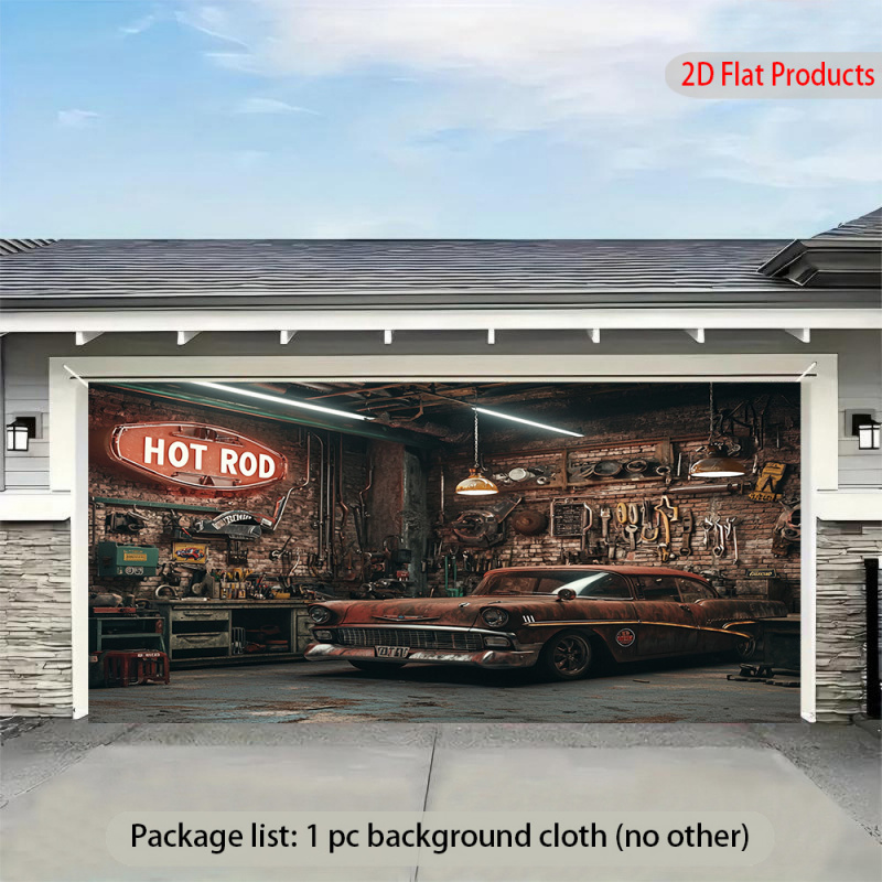 1Vintage Car Garage Banner Bac - Auto Repair Shop Background review and price