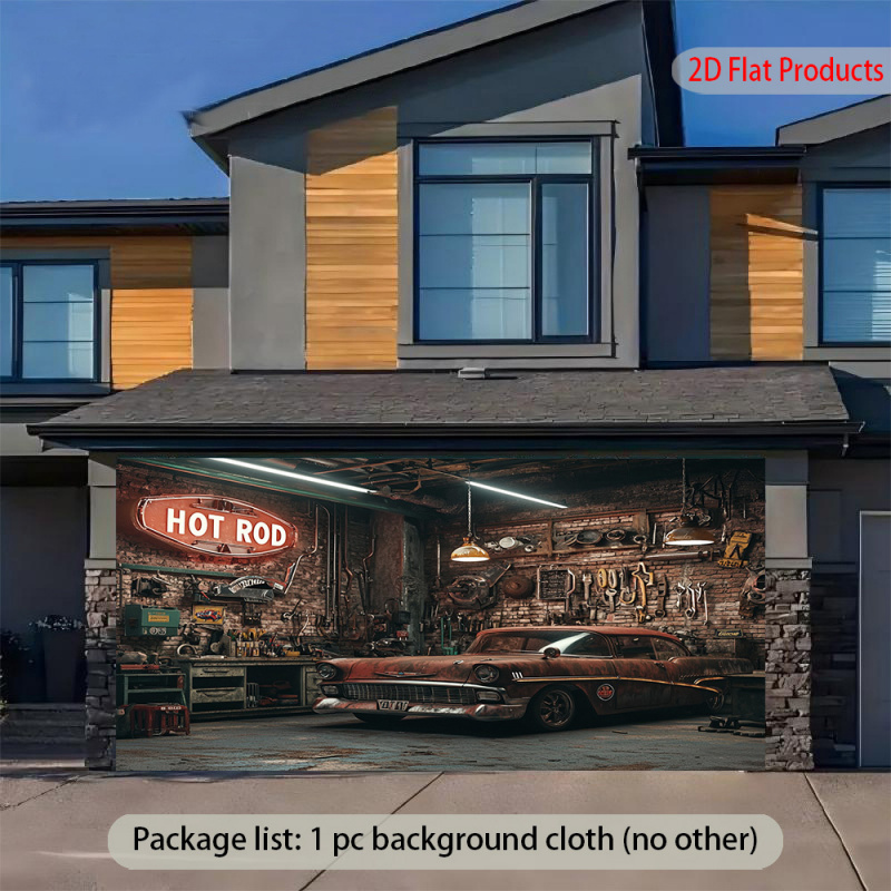 1Vintage Car Garage Banner Bac - Auto Repair Shop Background review and price