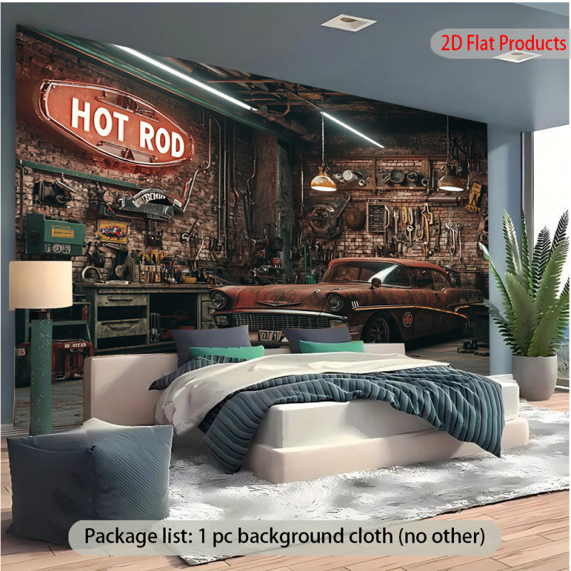 1Vintage Car Garage Banner Bac - Auto Repair Shop Background review and price